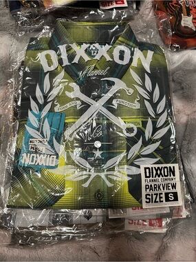 DIXXON Parkview Men's Plaid Button-Down Shirt - Green, Black, Yellow